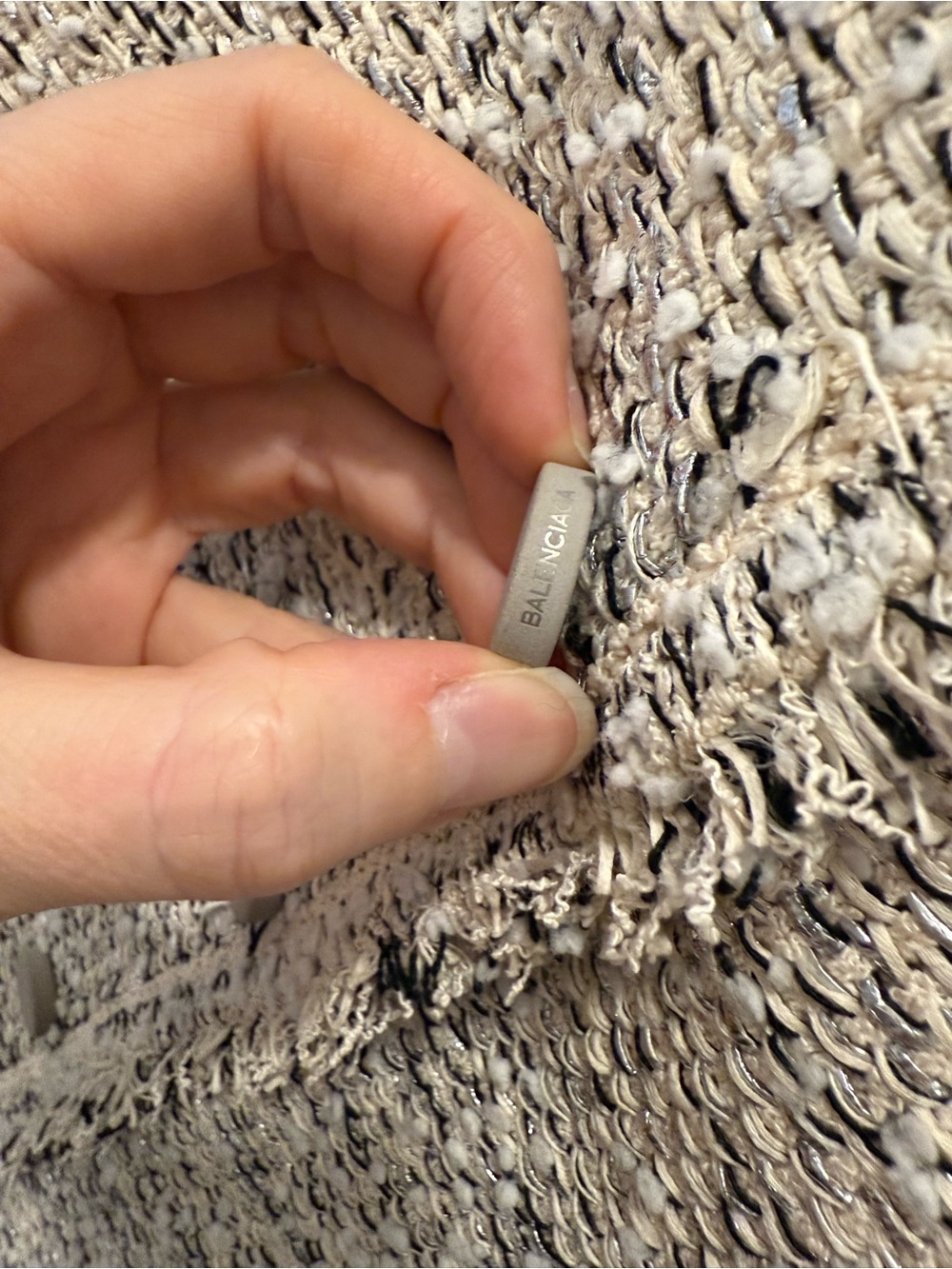 2015 Balenciaga Cream & Black Tweed Button-Front Cardigan Jacket - Picture 4 of 10